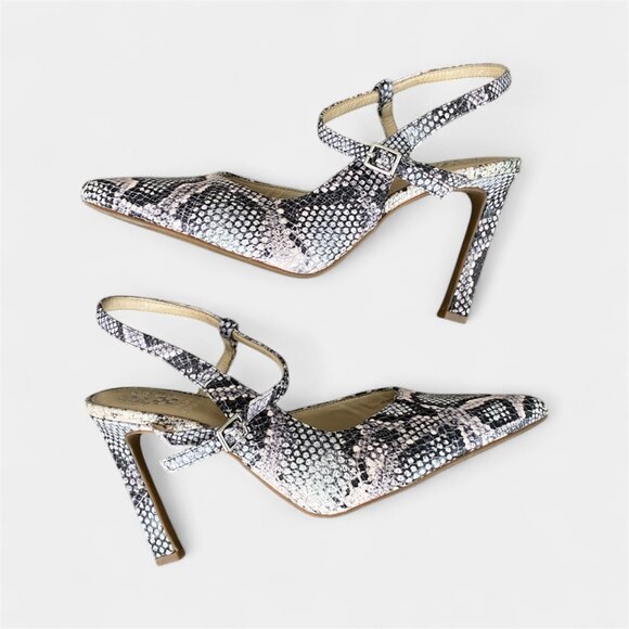 Beautiful Vince Camuto Snake Print Leather Heels - Size 9 - Picture 2 of 8